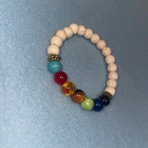 White Howlite & Chakra Energy Bracelet
